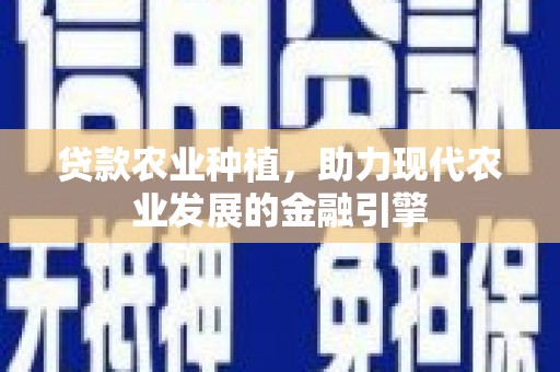 高唐贷款农业种植，助力现代农业发展的金融引擎