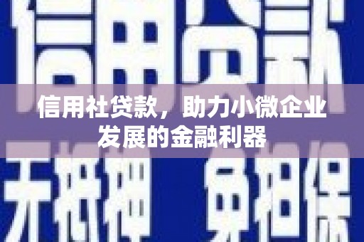 高唐信用社贷款，助力小微企业发展的金融利器