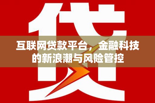 高唐互联网贷款平台，金融科技的新浪潮与风险管控